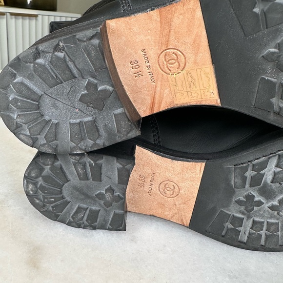 Chanel Leather CC Combat boots size 39.5 - Picture 8 of 14